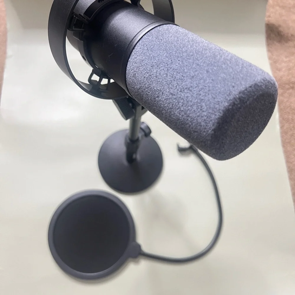 Professional Black Microphone with Stand